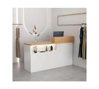 Bureau de réception moderne avec tiroirs verrouillables, table d'ordinateur d'angle pour caisse, hall, salon de beauté et bureau à domicile, 120 cm, côté gauche