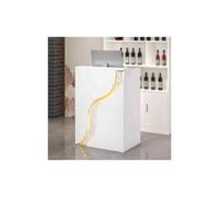 Bureau de réception moderne blanc avec lumières LED - Comptoir compact de 100 cm pour magasins, hôtels, bureaux et entreprises - Design élégant et fonctionnel