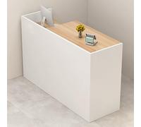 Bureau de réception moderne blanc avec tiroir et armoire de rangement verrouillables - 120 x 50 x 100 cm - Compteur de caisse en bois pour une utilisation au bureau et au détail - Élégant et