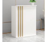 Bureau de réception moderne blanc - Bureau de bienvenue compact de 95 cm - Mobilier élégant pour petite entreprise pour la maison ou un usage commercial - Design compact