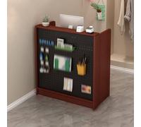 Bureau de réception moderne blanc de 60 cm avec panneaux d'intimité - Comptoir de caisse et support de registre, 3 tiroirs + 2 étagères, système de rangement pour salon, bureau et vente au détail