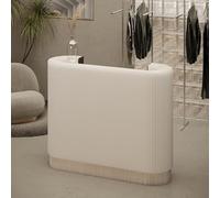 Bureau de réception moderne blanc - Table console ovale élégante pour bureau à domicile, design élégant, taille polyvalente, idéale pour les espaces résidentiels et commerciaux, amélioration du