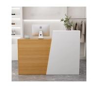 Bureau de réception moderne | Caisse enregistreuse élégante pour magasins de vêtements et salons de beauté | Finition noyer côté gauche - Design compact de 79,8 cm pour les petits espaces