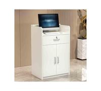 Bureau de réception moderne - Comptoir de caisse avec tiroirs - Unité de bureau élégante pour bureau d'entreprise et magasins de détail - Finition noyer clair - 80 cm