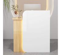 Bureau de réception moderne - Comptoir de vente au détail - Armoire d'ordinateur - Bureau d'entrée avec tiroir verrouillable - Petit bureau de réception pour bureau, salon, boutique, spa (grain de