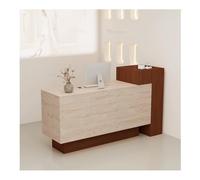Bureau de réception moderne - Comptoir en bois élégant avec rangement verrouillable pour bureau, salon ou spa - Design contemporain pour espaces de travail professionnels et fonctionnels
