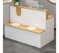 Bureau de réception moderne - Comptoir mobile simple en bois Table d'ordinateur élégant comptoir de bar avec thé blanc et or - 80 cm
