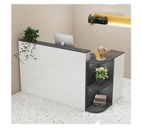 Bureau de réception moderne éclairé par LED avec grand comptoir de vente et tiroirs pour bureau de monnaie, salon de beauté, hall d'entrée ou espace de vente au détail
