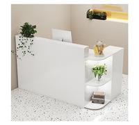 Bureau de réception moderne éclairé par LED avec grande table de comptoir et tiroirs pour caisse/salon de beauté/hall/vente au détail