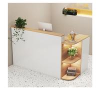 Bureau de réception moderne éclairé par LED avec tiroirs, idéal pour les billets, les salons de beauté, les halls ou les espaces de vente au détail