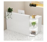 Bureau de réception moderne éclairé par LED avec tiroirs, idéal pour les billets, les salons de beauté, les halls ou les espaces de vente au détail