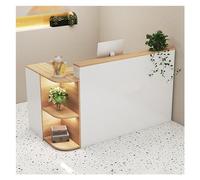 Bureau de réception moderne éclairé par LED avec tiroirs, parfait pour bureau, salon de beauté, hall d'entrée ou espace de vente au détail