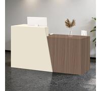 Bureau de réception moderne en bois avec caisson de rangement pour salon de vente au détail, magasin de vêtements, hôtel, bureau - G-coin droit 180 x 42 x 100 cm