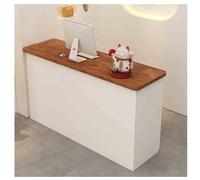 Bureau de réception moderne en bois avec œillet de câble - Comptoir élégant pour halls, salons, vente au détail, bureaux à domicile - 79,8 x 49,8 x 89,9 cm