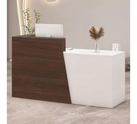 Bureau de réception moderne en bois avec rangement élégant pour salon de vente au détail, magasin de vêtements, hôtel et bureau - E-coin droit 120 x 42 x 100 cm