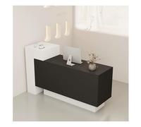 Bureau de réception moderne en bois avec rangement verrouillable, parfait pour les espaces de bureau et de salon. Design élégant pour une meilleure organisation et professionnalisme