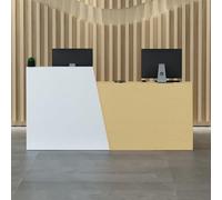 Bureau de réception moderne en bois avec tiroirs de rangement et comptoir élégant pour salon/bureau/hall d'entrée côté droit 200 x 42 x 100 cm Design contemporain