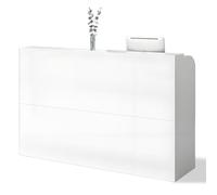 Bureau de réception moderne en bois blanc - élégant bureau salon et comptoir d'entrée - élégant poste de travail 120 x 50 x 110 cm pour un usage professionnel