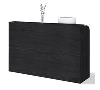 Bureau de réception moderne en bois élégant pour caisses de bureau, salon de beauté, hall d'entrée, noir 180 x 50 x 110 cm, design durable et fonctionnel