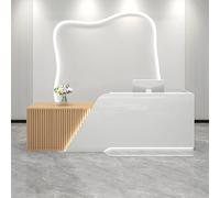 Bureau de réception moderne en bois minimaliste multifonctionnel pour réception et compte-billets, mobilier élégant pour espace de travail pour une utilisation à fort trafic