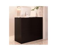 Bureau de réception moderne en bois noir pour clinique et salon de beauté - 120 x 60 cm - Design élégant pour espaces professionnels