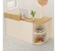 Bureau de réception moderne en forme de L avec tiroir verrouillable et armoire latérale - Meuble élégant pour bureau, maison, entreprise ou salle d'attente