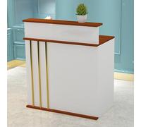 Bureau de réception moderne en forme de L avec tiroir verrouillable, table de caisse élégante pour bureaux, vente au détail, salons et hôtels, support compact pour caisse enregistreuse, finition noire