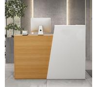 Bureau de réception moderne en forme de L avec tiroirs et 3 espaces de rangement - Comptoir élégant pour salon, bureau, hall d'entrée et postes de travail d'hôtel