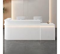 Bureau de réception moderne en forme de L avec tiroirs verrouillables - comptoir avant élégant de 120 cm pour salon de bureau ou salle de réception - Design fonctionnel et élégant