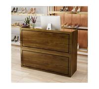 Bureau de réception moderne en forme de L avec tiroirs verrouillables et comptoir élégant pour caisse et hall d'entrée 120 cm - Parfait pour les bureaux et les zones d'attente