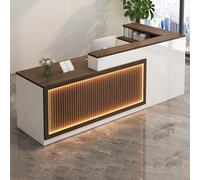 Bureau de réception moderne en forme de L avec tiroirs verrouillables et portes - Comptoir de bureau pour Soho Retail et salon - Assemblage facile - Design élégant - Durable et fonctionnel