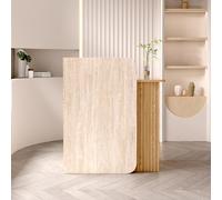 Bureau de réception moderne en forme de L, table de comptoir pour salon de beauté et espaces de vente au détail, design compact qui améliore les petites zones de réception