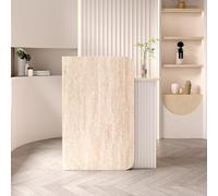Bureau de réception moderne en forme de L, table de comptoir pour salon de beauté et espaces de vente au détail, design compact qui améliore les petites zones de réception