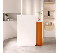 Bureau de réception moderne en forme de L, table de comptoir pour salon de beauté et espaces de vente au détail, design compact qui améliore les petites zones de réception