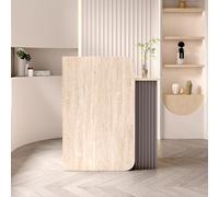 Bureau de réception moderne en forme de L, table de comptoir pour salon de beauté et espaces de vente au détail, design compact qui améliore les petites zones de réception