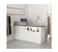 Bureau de réception moderne et élégant avec tiroirs verrouillables, table d'ordinateur d'angle pour caisse, hall d'entrée, salon de beauté et bureau à domicile, 120 cm côté droit, design compact et