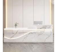 Bureau de réception moderne et élégant pour petites entreprises et salons - Comptoir avant gris et noir de 1,3 m, mobilier de bureau en bois d'ingénierie durable, design élégant, solutions peu