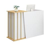 Bureau de réception moderne et peu encombrant - 140 cm - Table d'angle élégante pour hôtel et bureau - Design simple pour un service client efficace et un look élégant