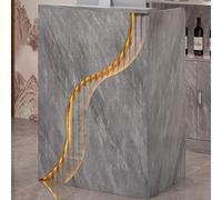 Bureau de réception moderne gris avec lumière LED 80 cm Table de comptoir élégante pour salon bureau et magasin Idéal pour le service client et une utilisation professionnelle Design élégant