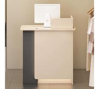 Bureau de réception moderne gris avec tiroirs verrouillables - Table de comptoir élégante pour le commerce de détail et de bureau, compacte de 80 x 80 cm, station de service client fonctionnelle