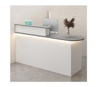 Bureau de réception moderne multifonction avec tiroirs de 130 cm de long, idéal pour les bureaux, les magasins de détail, les hôtels, les boulangeries et les épiceries. Élégant pour les entreprises