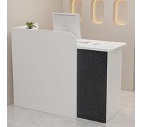 Bureau de réception moderne noir élégant - Tiroir verrouillable de 90 cm avec œillets de câble pour une utilisation sécurisée au bureau et au détail, station de service client élégante