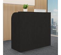 Bureau de réception moderne noir - Station de travail informatique polyvalente en bois avec étagère réglable - Comptoir parfait pour les salons de beauté et les bureaux - 80 x 50 x 110 cm