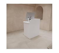 Bureau de réception moderne - Petite table de caisse avec tiroir verrouillable, idéale pour les magasins de vêtements et les cliniques, comptoir de caisse élégant (A2, longueur 80 cm)