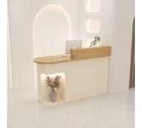 Bureau de réception moderne - Petite table de caisse enregistreuse et comptoir de bar pour salons professionnels - Comptoir de vente blanc élégant pour une utilisation professionnelle
