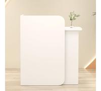 Bureau de réception moderne - Petite table de comptoir avant avec tiroir verrouillable, comptoir de caisse pour hall, salon, bureau à domicile - Blanc (L100 x l 40 x H95 cm)