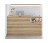 Bureau de réception moderne pour bureau et esthétique, comptoir de réception élégant, multi-scènes, couleur bois, côté gauche, 100 cm, idéal pour les magasins et les couloirs
