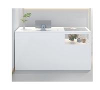 Bureau de réception moderne pour bureau et magasins d'esthétique, blanc, gauche, 100 cm, comptoir de réception contemporain, polyvalent, pour couloir et entreprises, mobilier de réception élégant