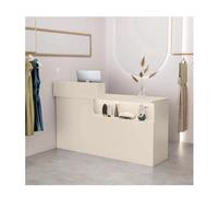 Bureau de réception moderne pour bureau et salon de beauté - Table d'ordinateur d'angle avec tiroirs verrouillables - Bureau d'entrée élégant en fourrure pour caisse et hall - Côté droit - 100 cm (L x