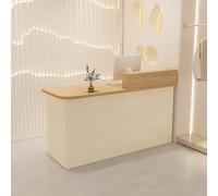 Bureau de réception moderne pour caisse enregistreuse avec tiroirs verrouillables et grande armoire de rangement, idéal pour les caisses, les salons de beauté et les halls